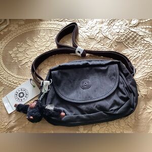 Kipling Stelma Black Tonal Crossbody Bag